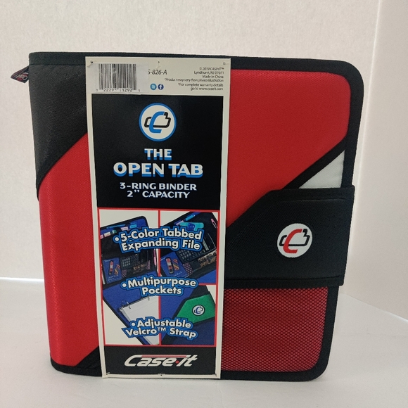 Case It  Red The Open Tab 3 Ring Binder 2 inch Capacity - Picture 2 of 4